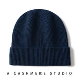 MERRILAMB Men's Pure Cashmere Ribbed Beanie | Soft & Warm