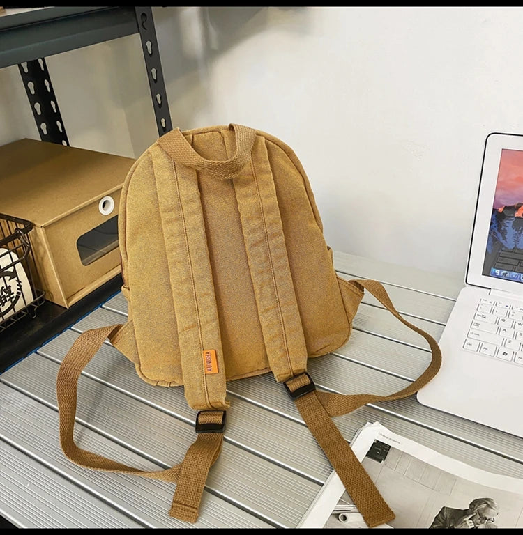 Mini Canvas Backpack – Vintage Unisex Rucksack