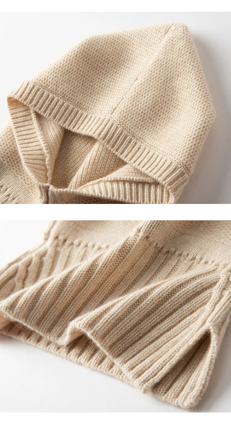 Luxe 100% Cashmere Knitted Beanie & Scarf Set