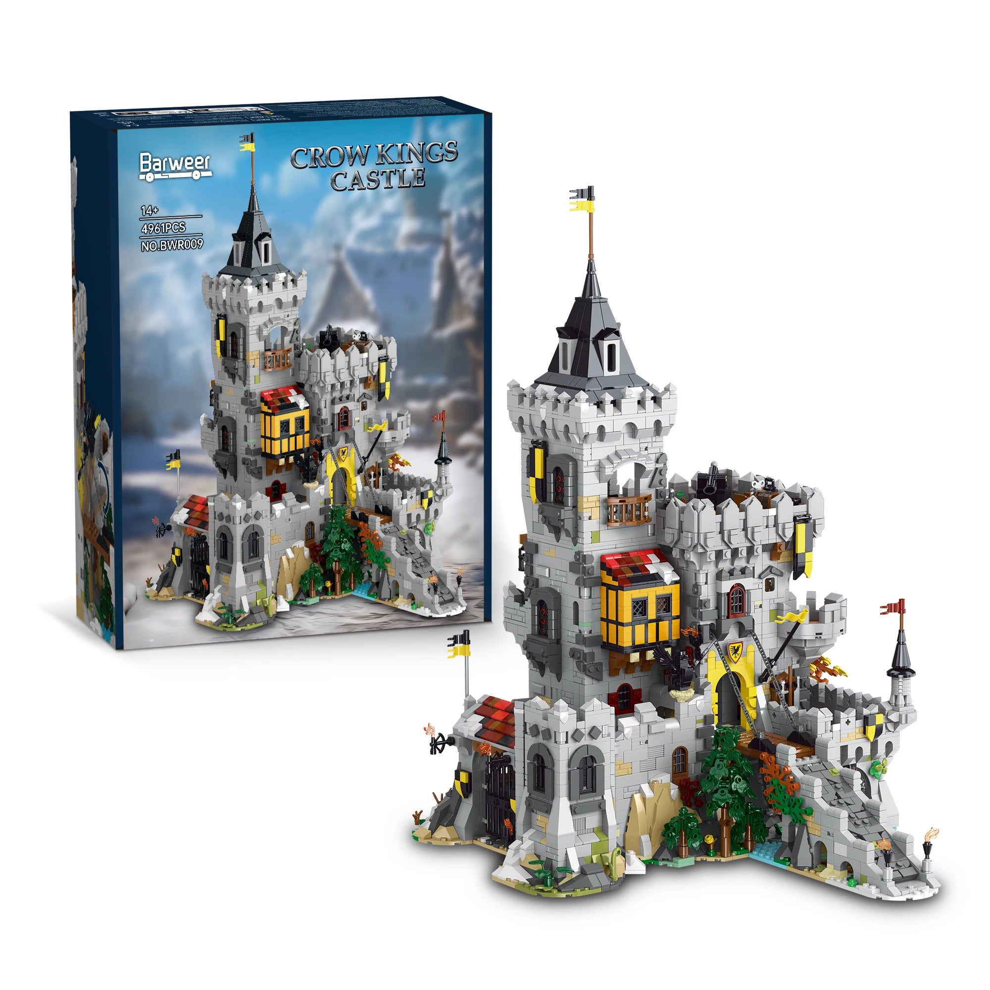 King of Crows Medieval Castle Building Blocks Set 4961PCS Fortress Construction Bricks Model Kit Assembly Toys for Adults Gift
