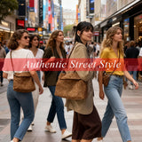 LAORENTOU Fabric Women's Strap Shoulder Bag Advanced Retro Underarm Large Capacity Fashion Quilted Handbag for Women Cossbody