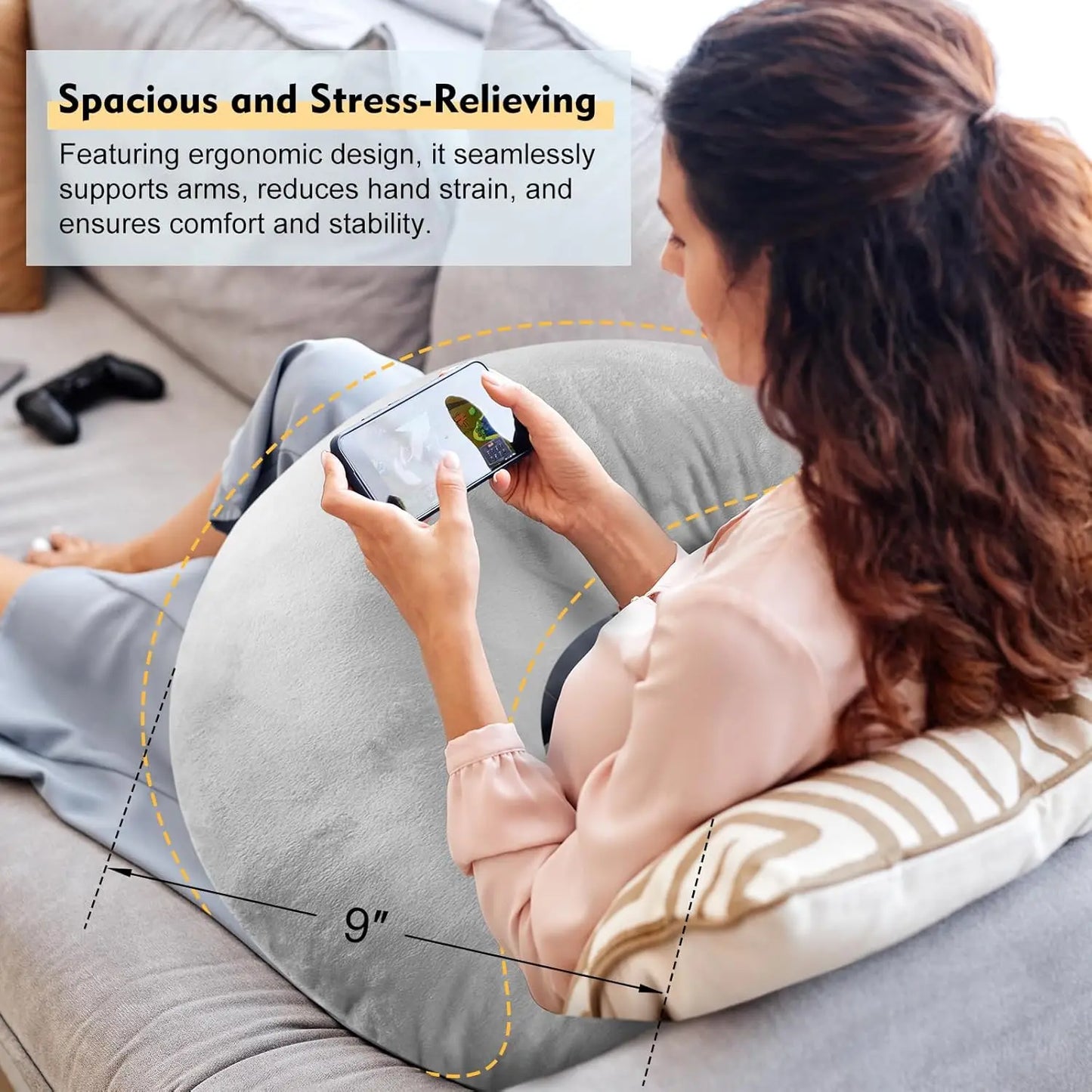 Reading Gaming Pillow Adult Crocheting Pillow To Support Your Arm Portable Desk Soft Skin-Friendly For Watching TV Travel