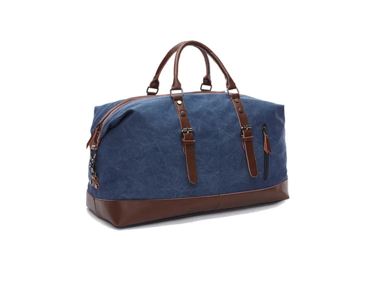Original Canvas Leather Men Travel Bags Carry on Luggage Bags Men Duffel Bags Travel Tote Large Weekend Bag Overnight