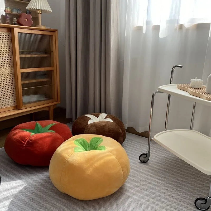 ins cute soft cute mushroom tomato futon cushion bed cushion doll throw pillow lazy living room sofa pillow