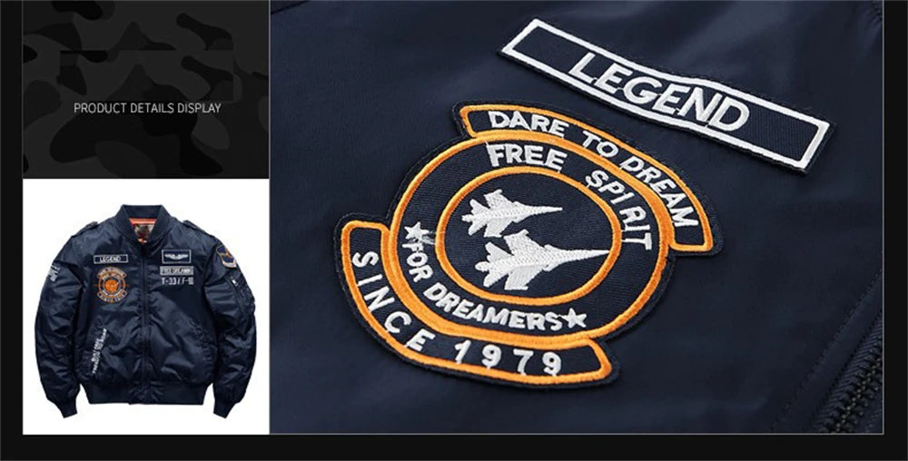 Men's MA-1 Flight Bomber Jacket | Classic Military Cargo Style Coat