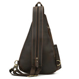 Single Shoulder Bagpack Genuine Leather Chest Bag Outdoor Riding Bag Chest Packs For Biker Men Male Sling Bags Cow Leather