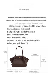 Dumpling Bag, Large Capacity, Shoulder Bag, Handbag, Tote Bag, Women's Bag.
