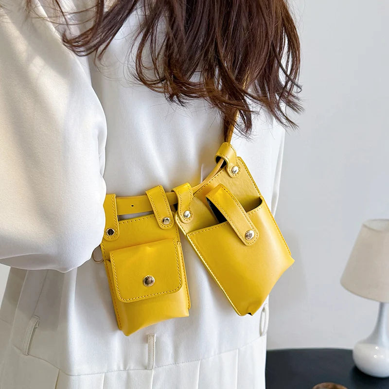 Designer Women Waist Bag 2024 summer Belt bag Phone Pack Trend Candy color Leather Shoulder Crossbody Chest Bags Lady Fanny Pack