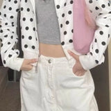 Women's Polka Dot Zip-Up Hoodie