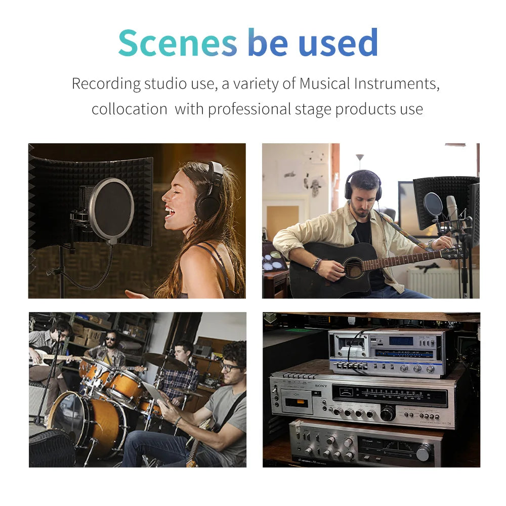 G-MARK 5 Panel Vocal Isolation Shield for Studio Recording