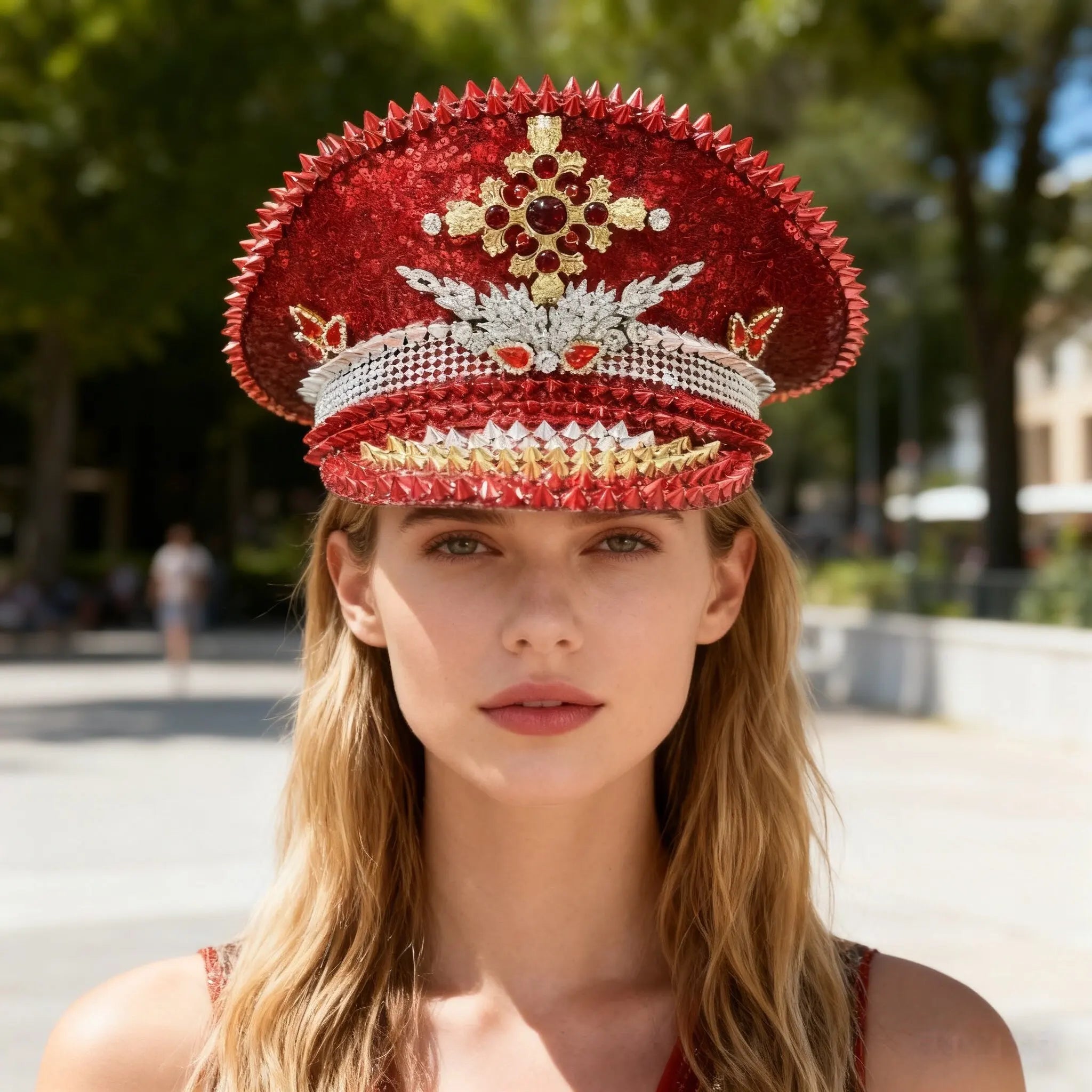 Rhinestone Captain Hat | Festival & Masquerade Cap