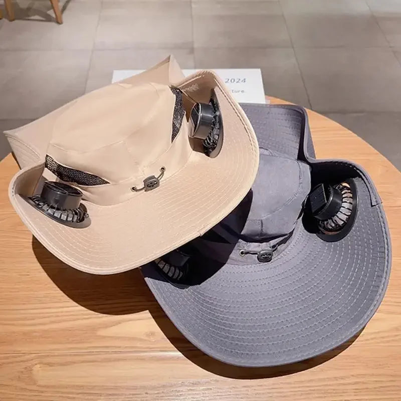 Solar-Powered Cooling Bucket Hat | UPF 50+ Wide Brim