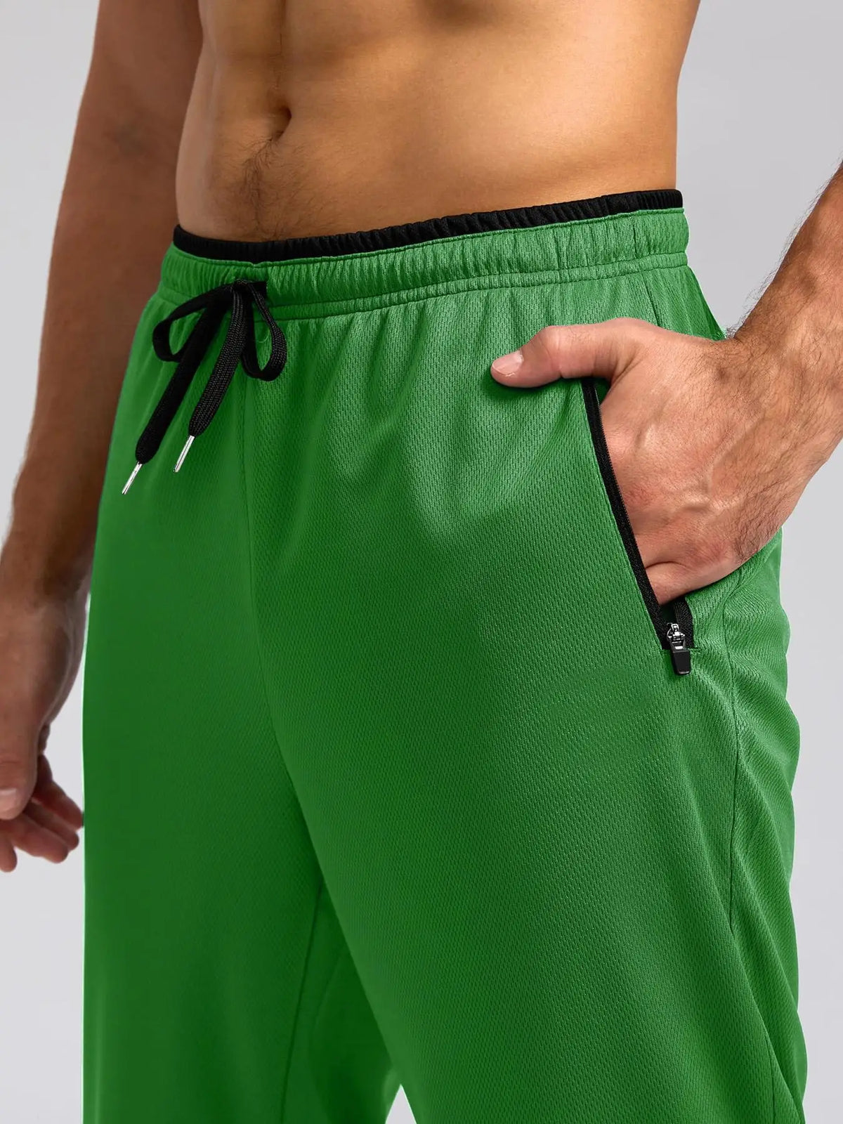 Men's Drawstring Activewear Pants with Zipper Pockets