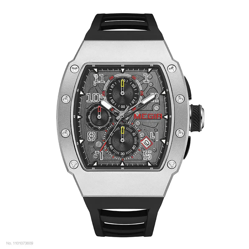Men's Sport Chronograph: Stainless Steel Waterproof Quartz Watch