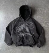 Reversible Plaid Zip-Up Hoodie with Relaxed Fit