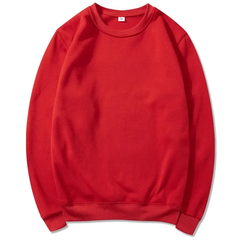 Korean Fashion Men's Round Neck Sweatshirts Autumn Long Sleeves Vacation Pullovers Tops Casual Popular Man Solid Sweat Shirts