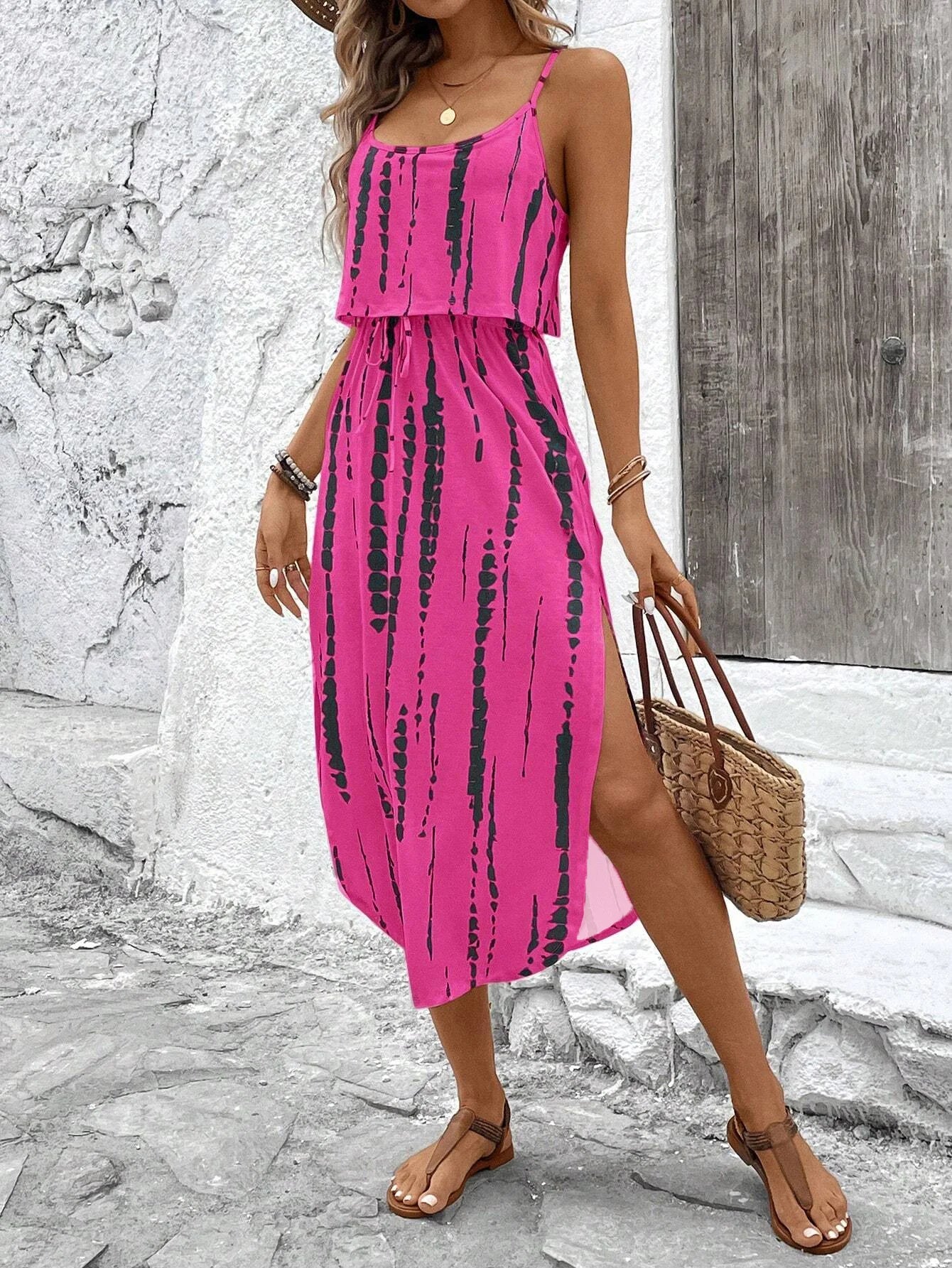 Summer Spaghetti Strap Flowy Dress