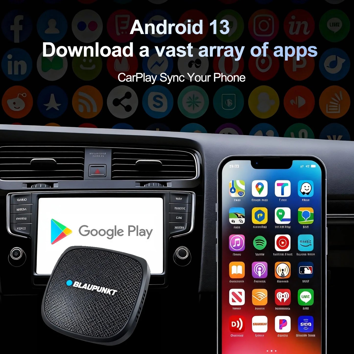Android 13 AI CarPlay Box | Qualcomm 8-Core | Netflix & Play Store
