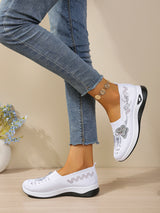 Comfort Women Closed Toe Mules Sandals Floral Embroidery Hollow Mesh Slip On Wedge Platform Lightweight Daily Walkin Lady Shoes