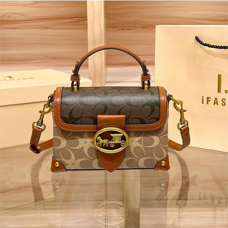 Carriage Emblem Crossbody Box Bag