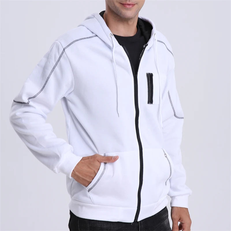 Men’s Fleece Zip-Up Hoodie with Pockets