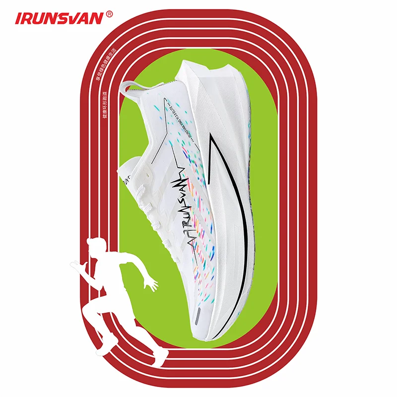 IRUNSVANShadow Wing 3.0 Full Palm Carbon Plate Running Shoes for Track and Field Sprint Training Professional Sports Men's Shoes