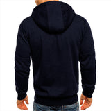 Solid color men's hooded jacket Casual long-sleeved hoodie Zipper Gym sports hoodie Spring Fall