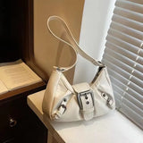Y2K Retro Pleated Hobo Shoulder Bag for Women Hot Selling Maillard Style Underarm Bag Clutch Handbags for Travel Work Shopping
