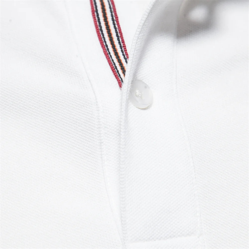 Men's Cotton Polo Shirt – Solid Colors, Relaxed Fit