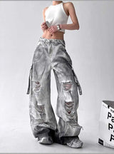 Women's Wide-Leg Distressed Jeans | High Street Style