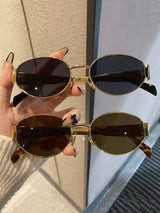 Oval Frame Women's Vintage Sunglasses | UV400 Metal