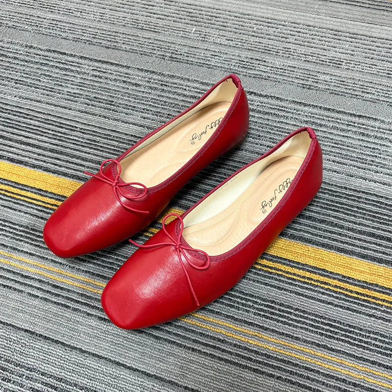 Luxury Butterfly-Knot Footwear Flats With Shoes For Women Female Soft Fashion Shallow Ladies Ballet Flats Slip On Shoes