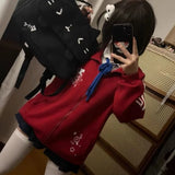 Women's Black Cotton Stand-Collar Zip-Up Jacket