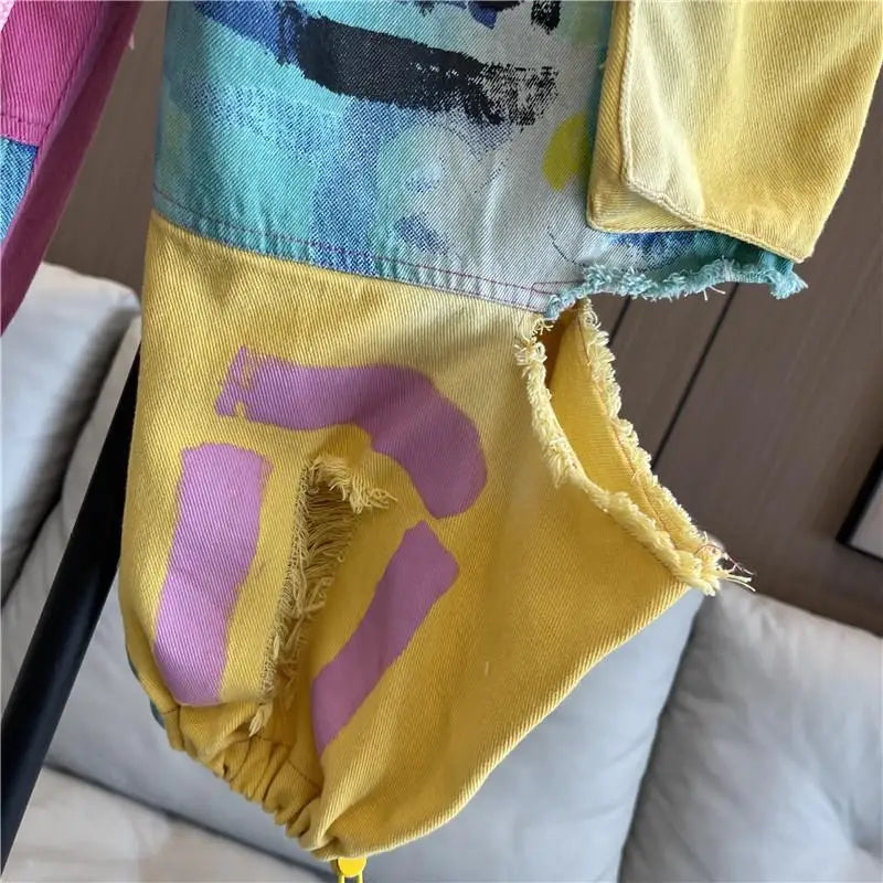 Women's Patchwork Denim Harem Pants | Streetwear