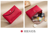 Custom Letters Fashion Women Short Wallet Genuine Leather Double Wallet Small Coin Purse Mini Credit Card Holder Key Storage Bag