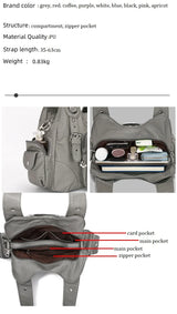 Vintage Women Bag Large Handbags Satchel Top-handle PU Shoulder Bag Vintage Dumpling Pack Multi-pockets Shoulder Bags Purse