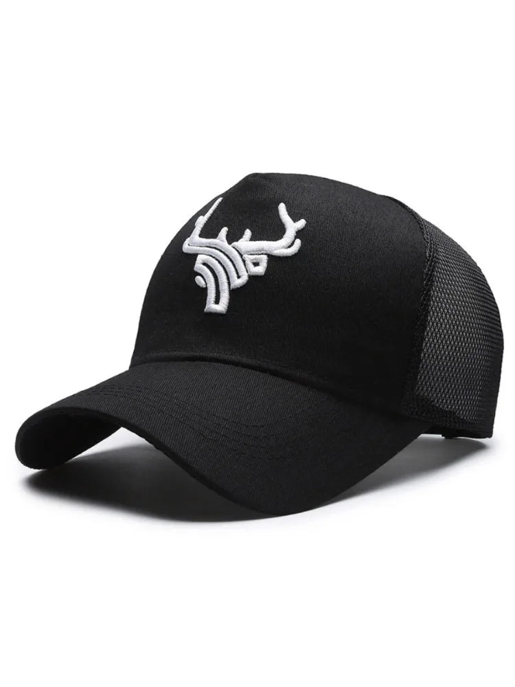 Unisex Antlers Embroidery Baseball Cap – All Seasons