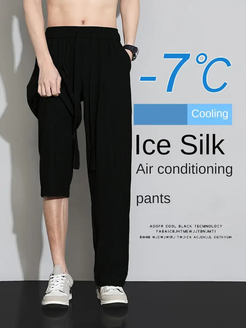 Men's Ice Silk Wide-Leg Pants – Effortless Summer Style