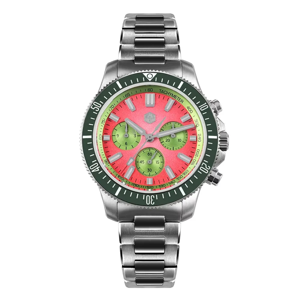 San Martin 40mm Diver Chronograph – Peacock SL-4801