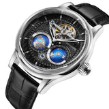 SEAKOSS Luxury Double Earth Rotating Men's Mechanical Watch Automatic Movement Waterproof Clock Pilots Men 1963 Flywheel Watches