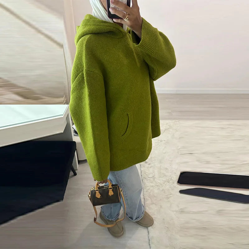 Women's Relaxed Hooded Pullover Sweater