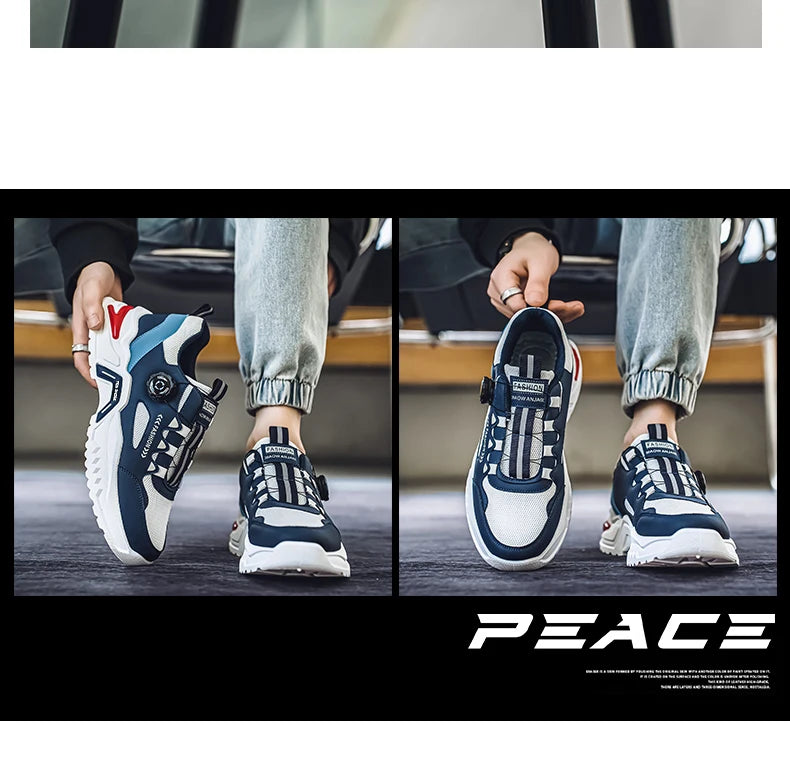 Men's Rotating Buckle Casual Sports Sneakers