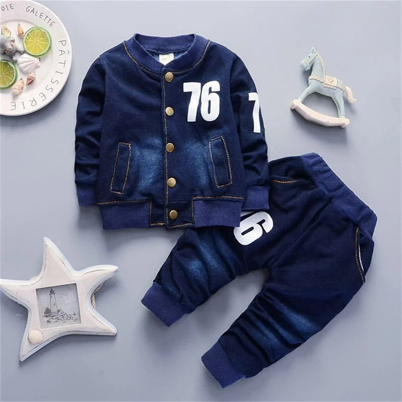 Toddler Boys' "76" Print Jacket & Denim Set