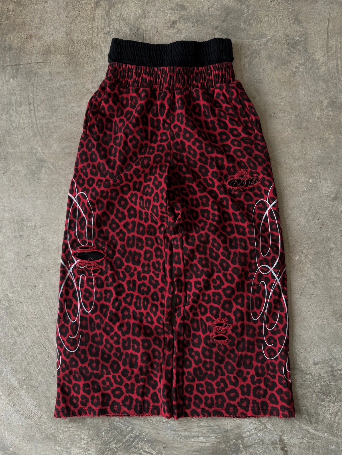 Men's Leopard Print Straight-Leg Sweatpants