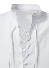 King Billion Men's Shirts Casual Men Cotton Linen Long Sleeve T-shirt Spring Autumn Vintage Shirt US Size Drawstring Neck