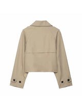 Classic Lapel Double-Breasted Short Trench