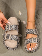 Leopard Print Cloud Slides – Soft Thick-Sole Summer Beach Sandals