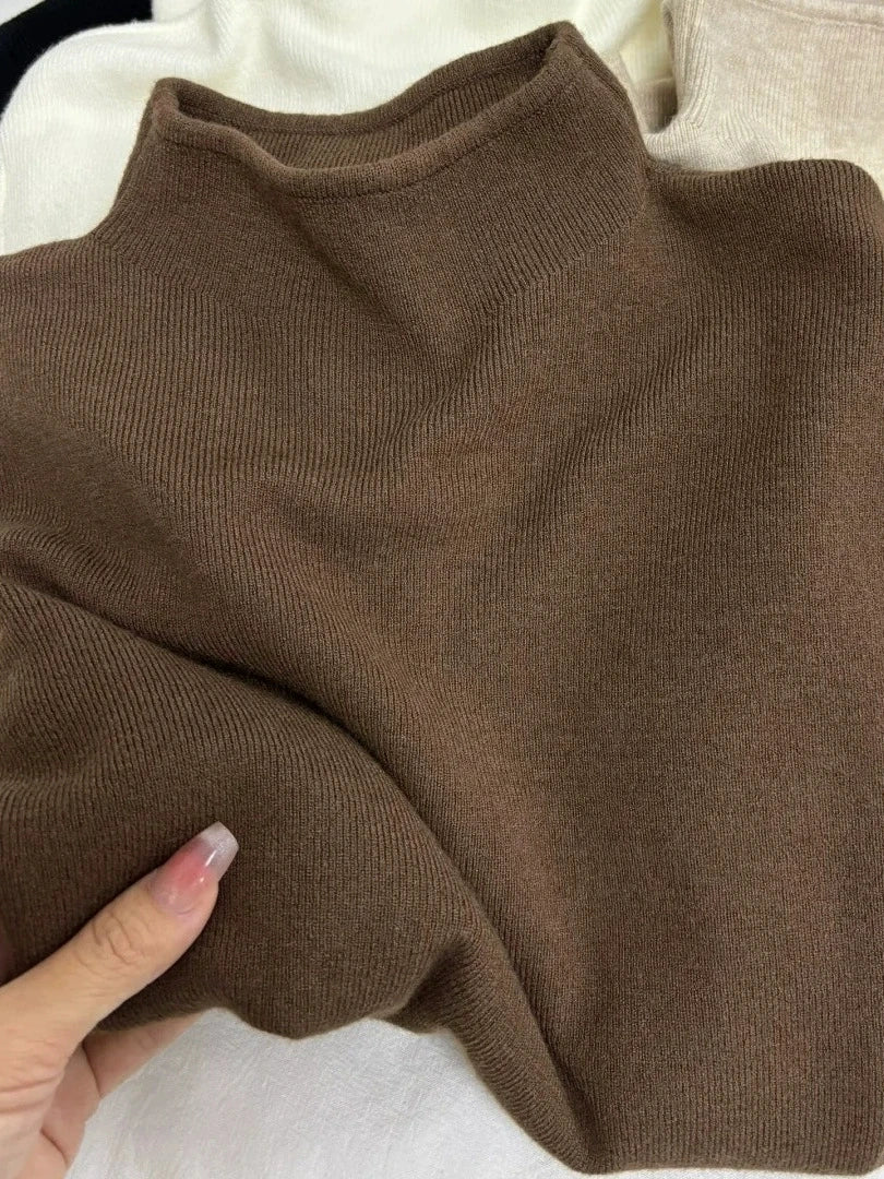 Women's Mock Neck Slim Fit Knit Sweater