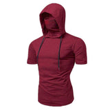 Men’s Short Sleeve Performance Hoodie with Integrated Mask