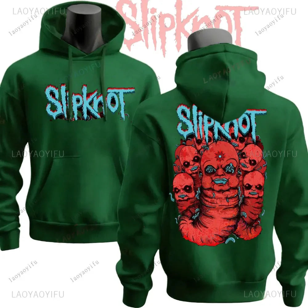 Winter Vintage Slipknots Prepare for Hell Tour Black Hoodies Heavy Metal Rock Band Men Hip Hop Aesthetic Sweatshirt Men Clothing